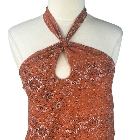 Maurices Bodysuit One Piece Womens Medium Orange Shirt New WOT Halter - Picture 4 of 11